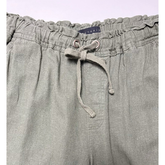 Sanctuary Linen Blend Pull On Jogger Pants Olive Green Pockets Size Medium - Picture 9 of 12